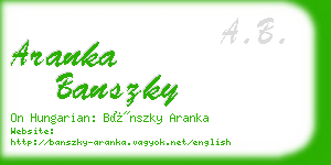 aranka banszky business card